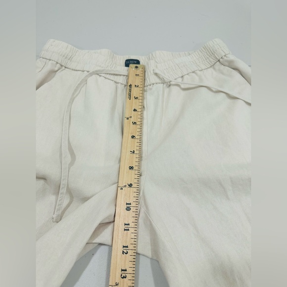 J.Crew Linen-Cotton Drawstring Cream Pant For Women ‎ Size 10 - Picture 4 of 9